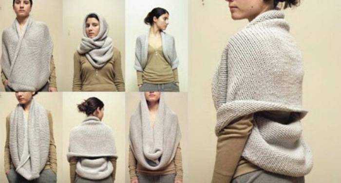 7 вариантов, как завязать шарф-снуд ( видео-инструкция)