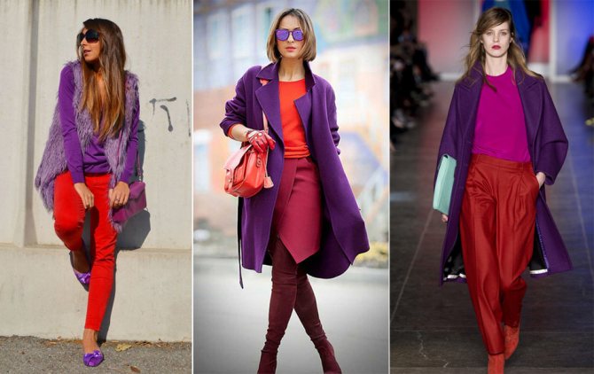 черные и красный цвета в одежде