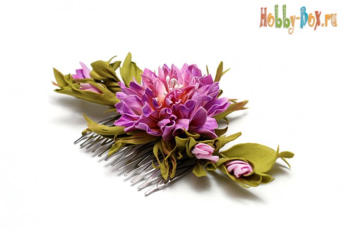 Цветы из фоамирана. Заколка из Фоамирана