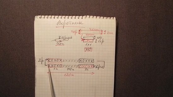 изобразите схему вязания воротничка
