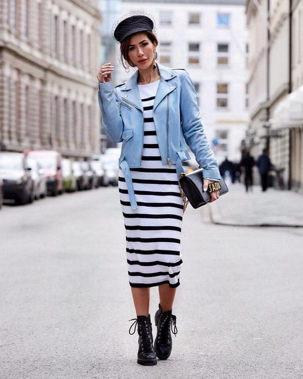 Модный летний тренд 2020-2021: эффектные платья в полоску