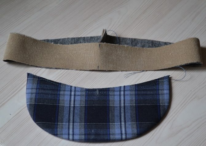 Околыш нужно проклеить клеевой тканью