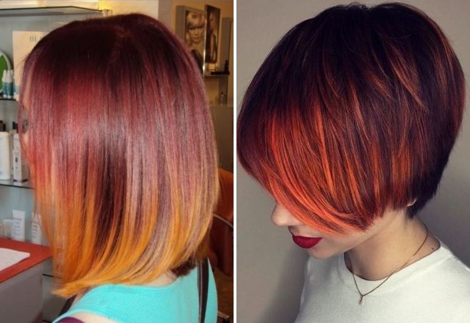 рыжее омбре на каре