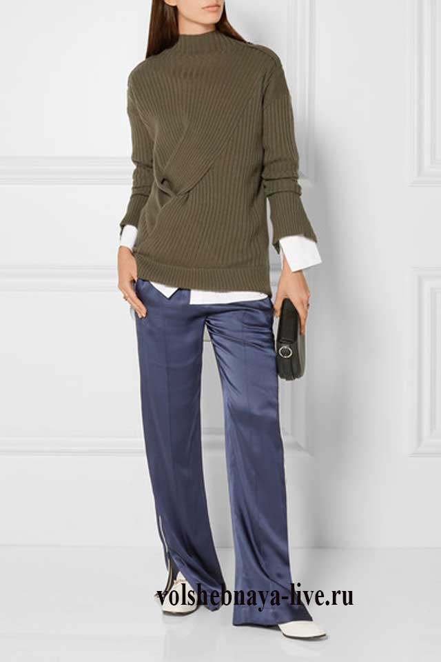 Сочетание синего с хаки в одежде