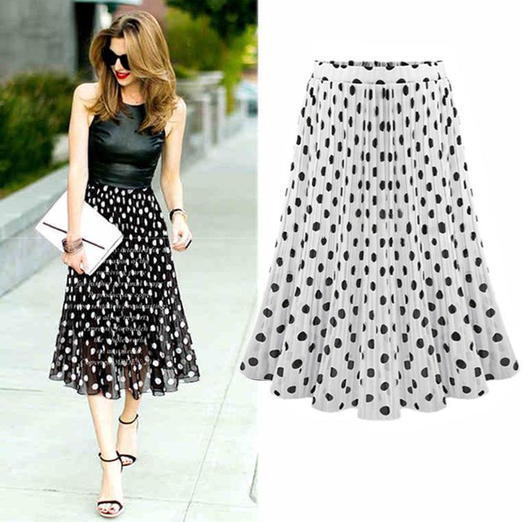 Юбка плиссе в горошек